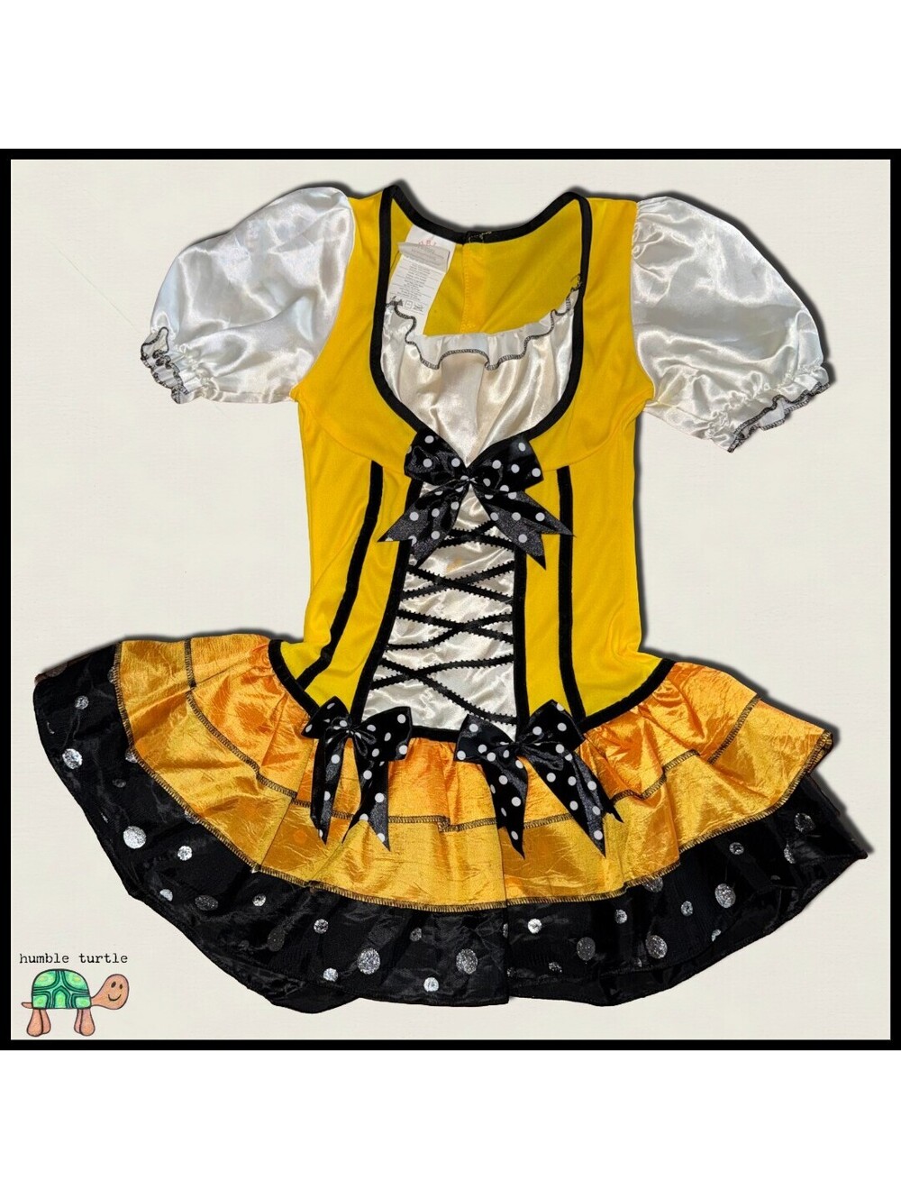 Rubie's Butterfly Princess Girls Costume | M 8-10 | Yellow Black Polka Dot | EUC